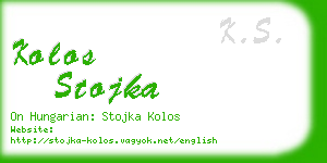 kolos stojka business card